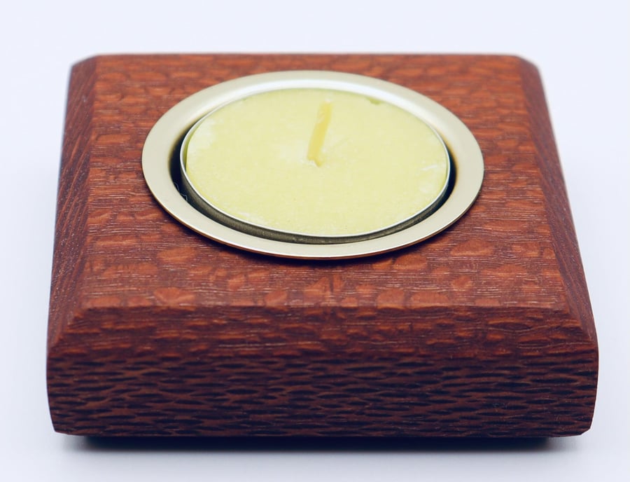 Candle Holder - Leopard wood