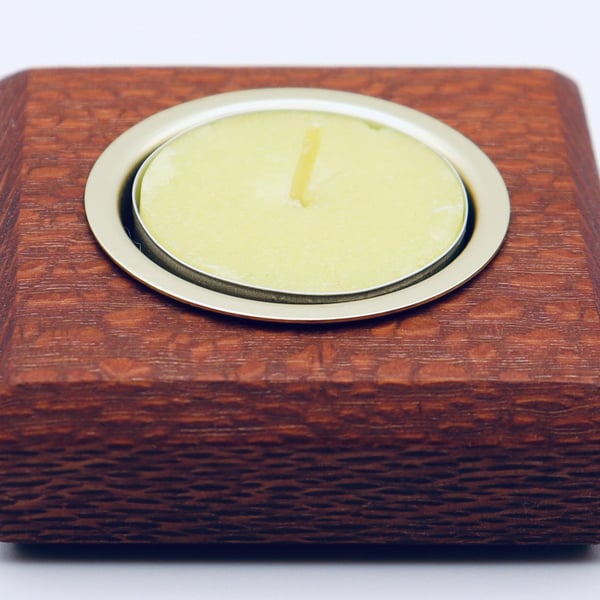 Candle Holder - Leopard wood