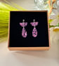 Ice Pink Confetti Acrylic Elegant Drop Earrings