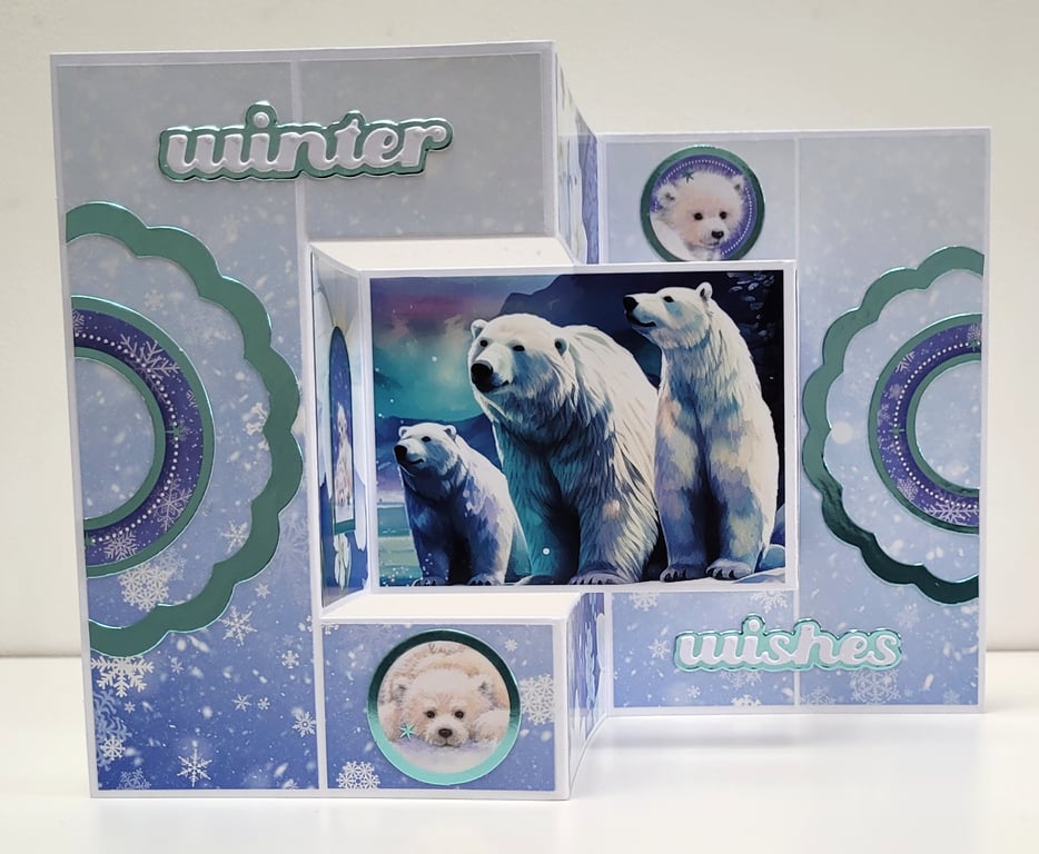Winter Wishes Trifold Christmas Card - Polar Bears