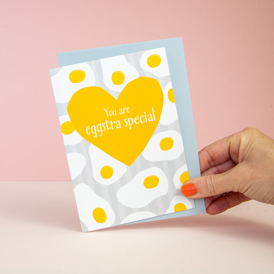 Valentines Day card - Eggstra special - love card - for her - for him