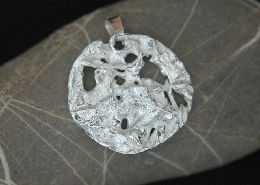 Full Moon fused silver pendant    P62