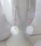 Strawberry Moon Earrings - Strawberry Quartz, Mother of Pearl & Sterling Silver - Image 2