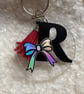 Personalised Keyring - Initial with bow detail & tassel- gift idea - Image 1