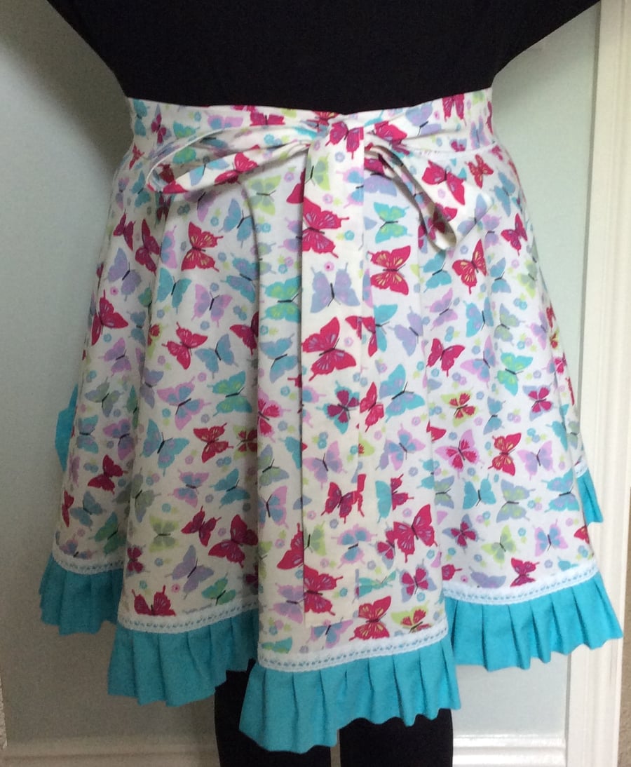 Half skirt adult vintage style apron size XL & matching handy hanging pocket