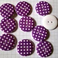 10 x 23mm PURPLE Polka Dot Spotty Buttons - Folksy