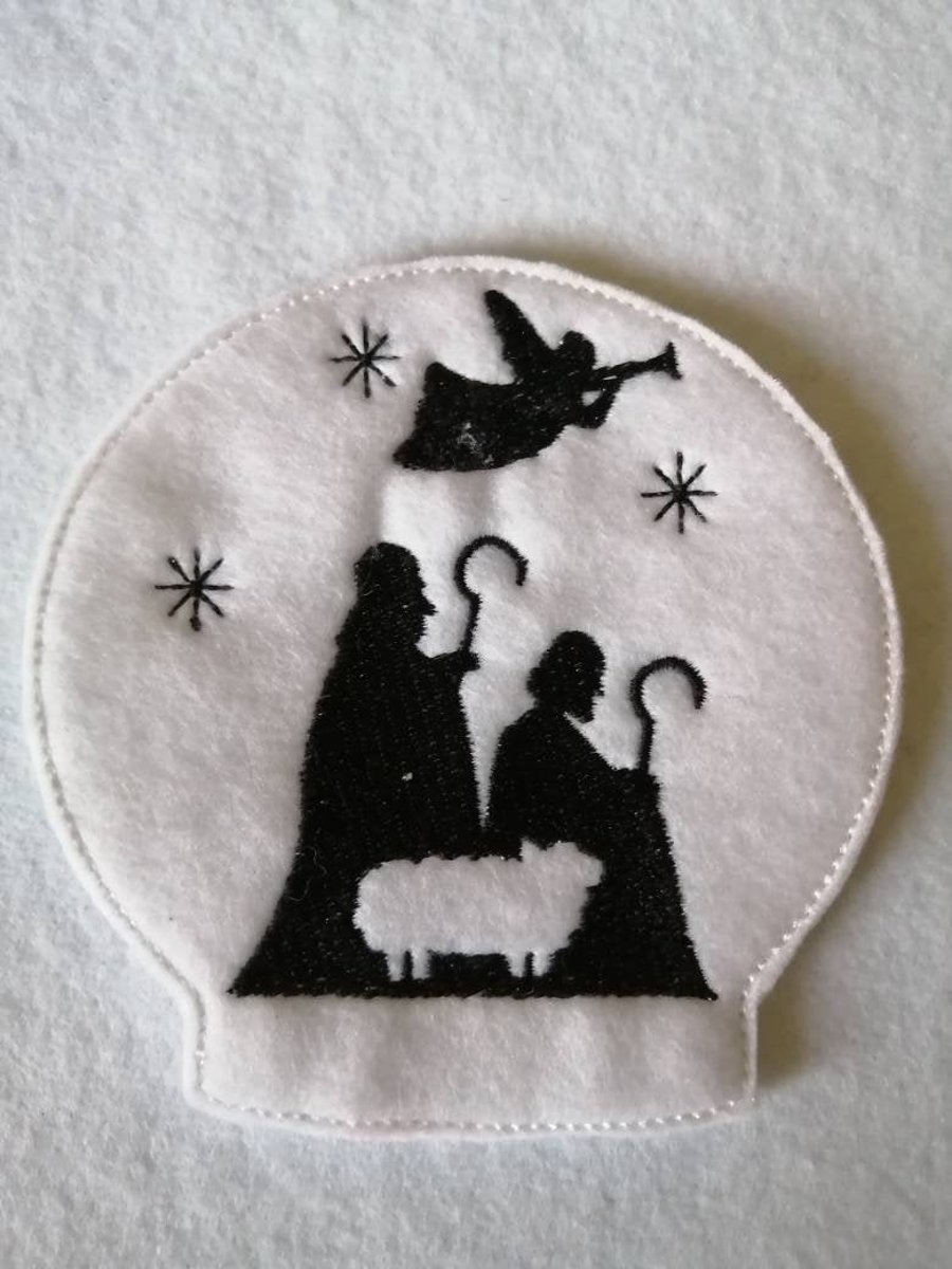 544. Nativity - Shepherds tea light cover.