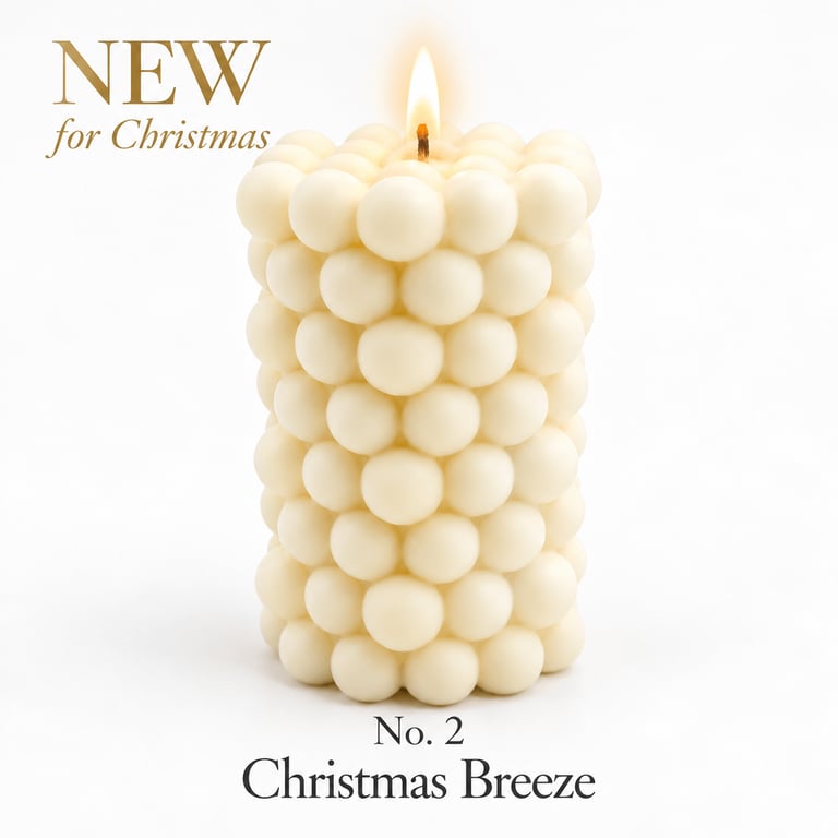 Pearl Sculptural Candle - Sandalwood Vanilla Decorative Pillar Candle