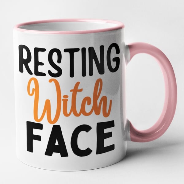 Resting WITCH Face Mug Funny Novelty Bitchface Coffee Cup Halloween Mug Present 