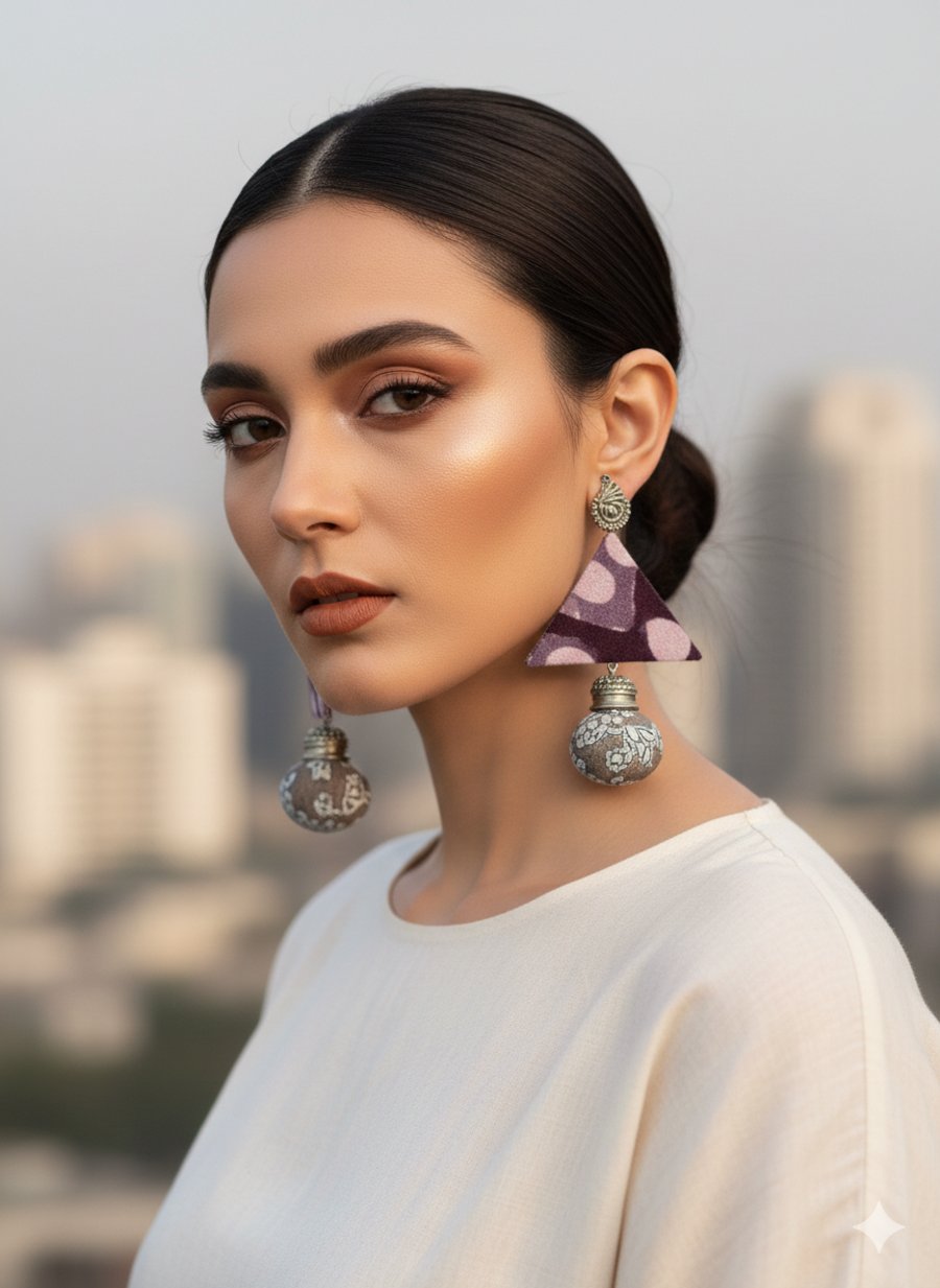 Triangular droplet earrings