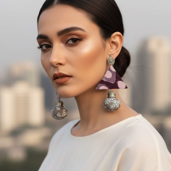 Triangular droplet earrings