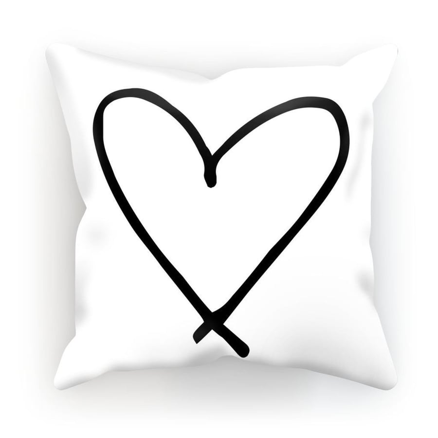 Canvas cushion – heart print