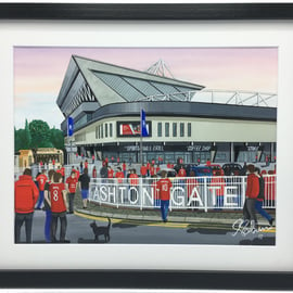 Bristol City F.C, Ashton Gate Stadium. Framed, High Quality Football Art Print.