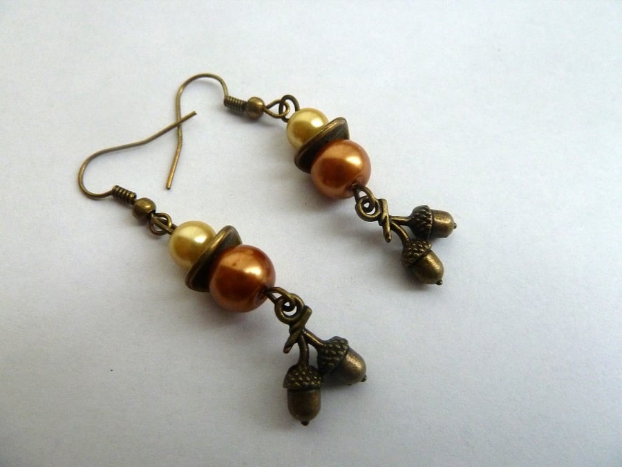 SALE acorn earrings