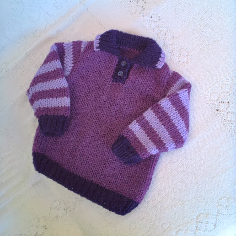 Chunky Classic Jumper with Collar for Babies and Children, Childrens Clothes