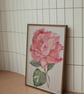 Pink Rose Watercolour Art Print – Limited Edition A4 Floral Wall Art - Image 5