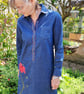 Denim dress with hand embroidery