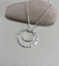 Hammered Sterling Silver Double Circle Necklace - Image 2