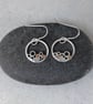 Recycled Sterling Silver Wire Earrings - Circle Cluster Drop Earrings - Image 1