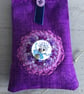 Hand Embroidered Lavender Button Lavender Bag - Image 2