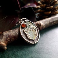 Acorn Pendant with Amber, Forest Fairy, Woodland, Autumn