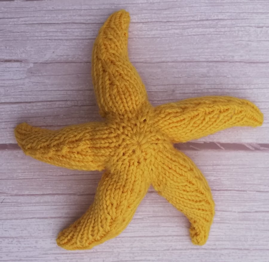 Hand Knitted Starfish - Yellow