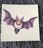 Flying Bat Square Post Card Print - Image 1