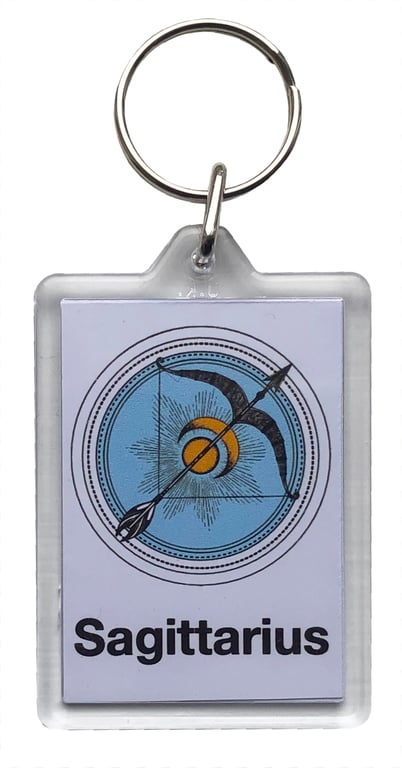 Sagittarius Keyring with 35 x 50mm Insert - The Archer 23rd November - 21st Dec