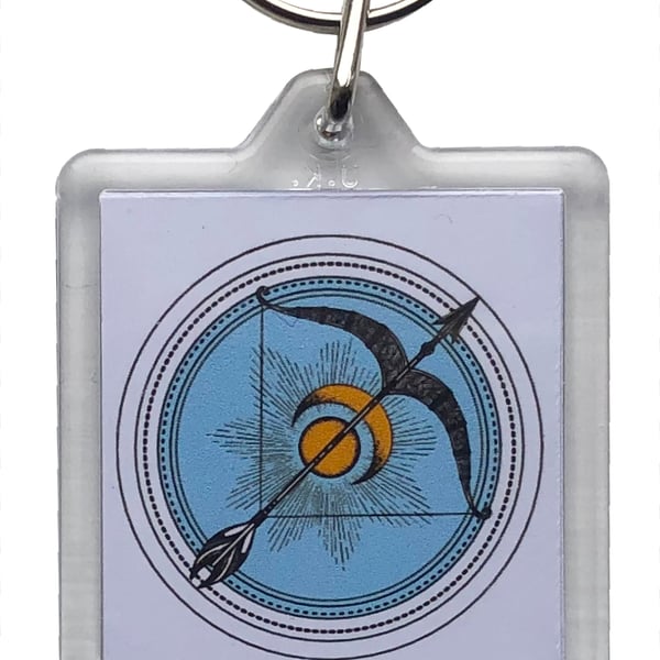 Sagittarius Keyring with 35 x 50mm Insert - The Archer 23rd November - 21st Dec