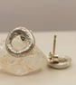 Sterling Silver Circle Stud Earrings - Organic Irregular Round Studs - Image 7