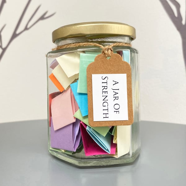 A Jar of Strength - Positive Encouraging Strength Quotes - Wellness Self Care