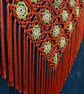 Crochet triangular shawl in sparkly gold, lime and burnt orange - design LF433 - Image 9