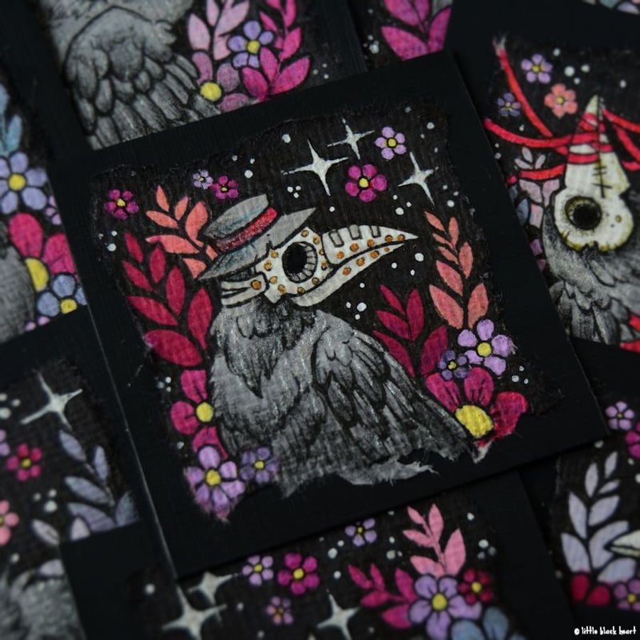 mini crow no. 12 - original twinchie illustration