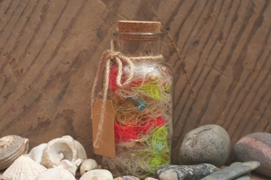 Flotsam and Jetsam,Beach finds In A Jar,Table Decoration,Recycled Marine Litter