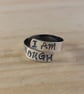 Sterling Silver Hand Stamped I Am Enough Adjustable Ring (SKU130625)