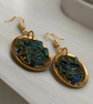 Chrysocolla Copper Geode Earrings - Free Postage - Image 6