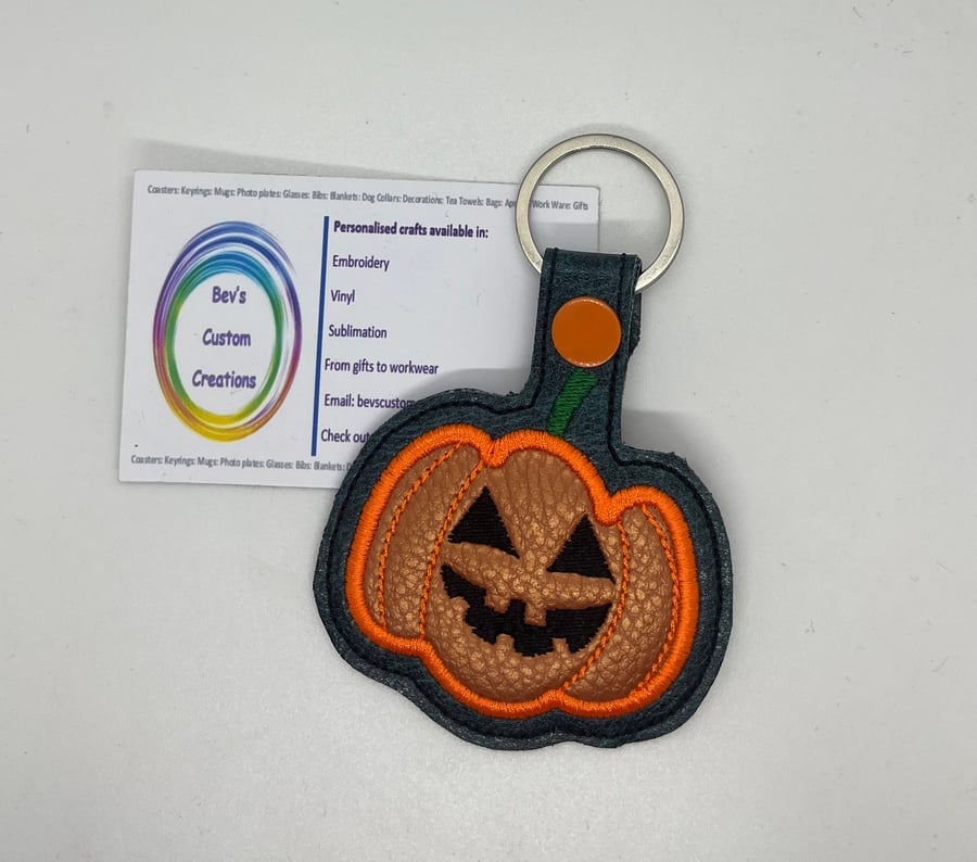 Embroidered Pumpkin Keyring