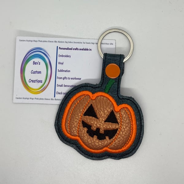 Embroidered Pumpkin Keyring