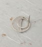Sterling Silver Ring And Wire Lapel Pin – Handmade Geometric Brooch  - Image 3