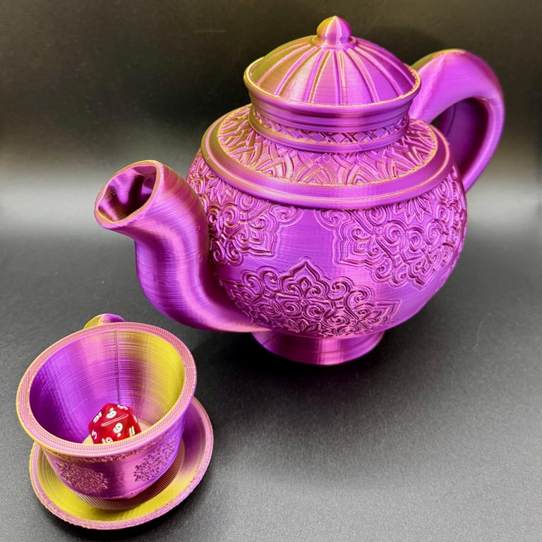 3D Printed Teapot Dice Tower: D&D Gaming Accessory
