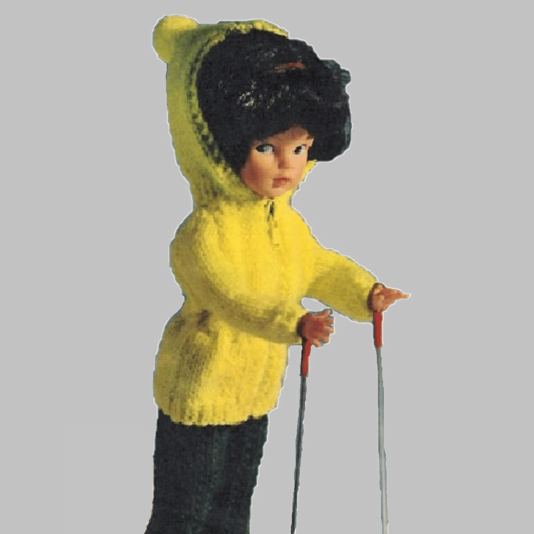 VINTAGE KNITTING PATTERN PDF Ski Set for Doll