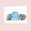 Custom Car Greeting Card - American Classic Car Illustration - Blank Inside