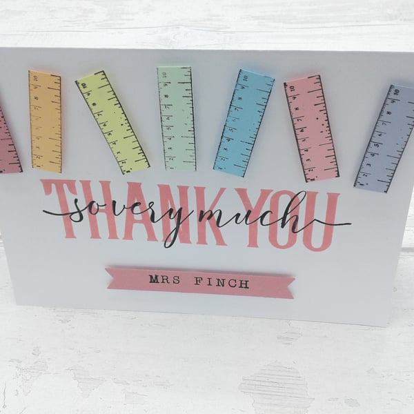 Teacher thank you cards. Personalised. Teaching Assistants. Nursery. Set of 4.