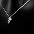 Sterling Silver Precious Cups Necklace with Cubic Zirconia