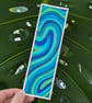 Handmade Blue and Green Swirl Bookmark - Image 1