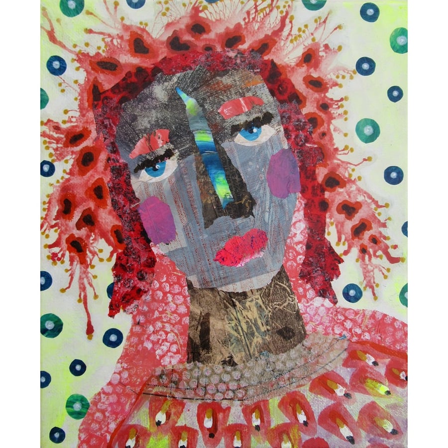 Female Portrait Painting Woman's Face Original Expressive Figurative Artwork