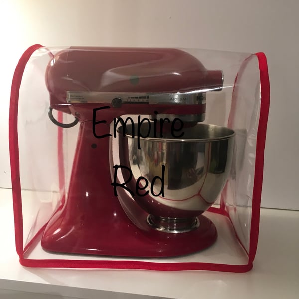 Clear Red Bound PVC Mixer Dust  Cover - KitchenAid Kmix Andrew James  
