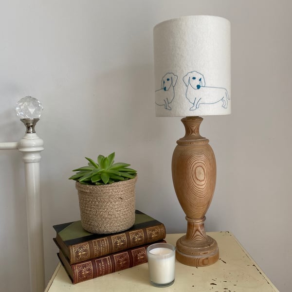 Sausage Dog Embroidered Lampshade