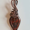 Stunning Red Brecciated Jasper & Antiqued Copper Pendant Necklace