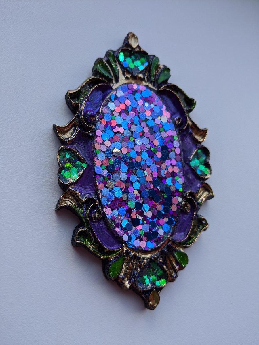 Magical mirror unique brooch